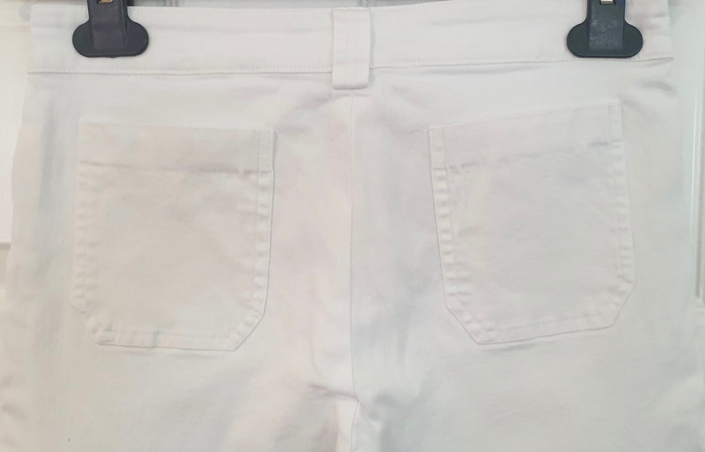 BALENCIAGA PANTS White Cotton Stretch Slim Capri Jeans Trousers Pants FR38 UK10