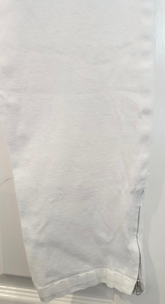 BALENCIAGA PANTS White Cotton Stretch Slim Capri Jeans Trousers Pants FR38 UK10