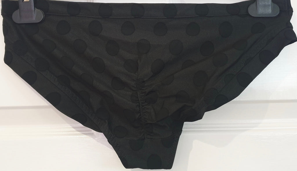 AGENT PROVOCATEUR Black Polka Dot Strapless Two Piece Swimwear Bikini Brief Set