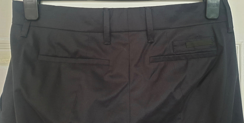 PRADA Women's Navy Blue Cotton Stretch Straight Leg Casual Trousers Pants 40 UK8