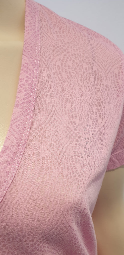 ZADIG & VOLTAIRE Pink WASSA BURN Geometric Pattern Short Sleeve T-Shirt Tee Top