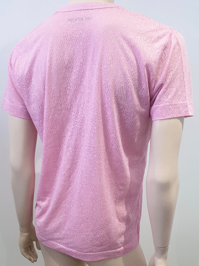 ZADIG & VOLTAIRE Pink WASSA BURN Geometric Pattern Short Sleeve T-Shirt Tee Top