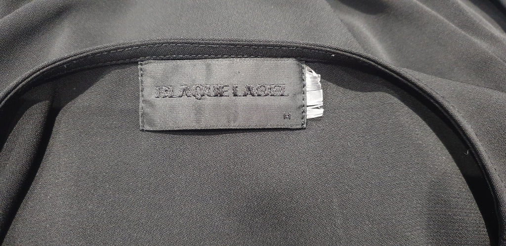 BLAQUE LABEL Womens Black Round Keyhole Neckline Long Sleeve Formal Blouse Top M