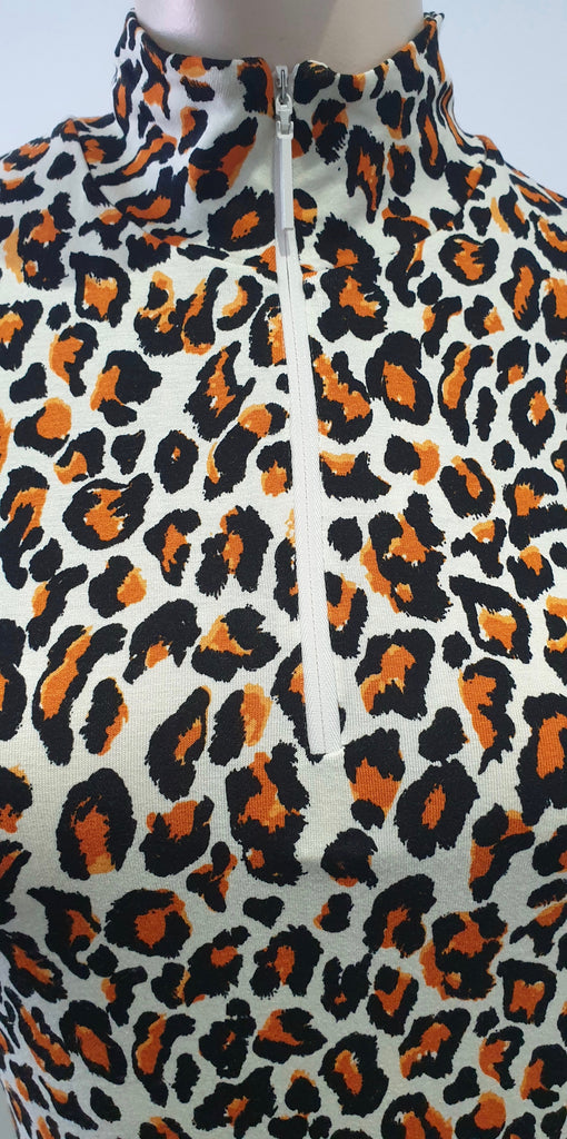 BAUM UND PFERDGARTEN Cream Orange & Black Leopard Print Jersey Top S BNWT