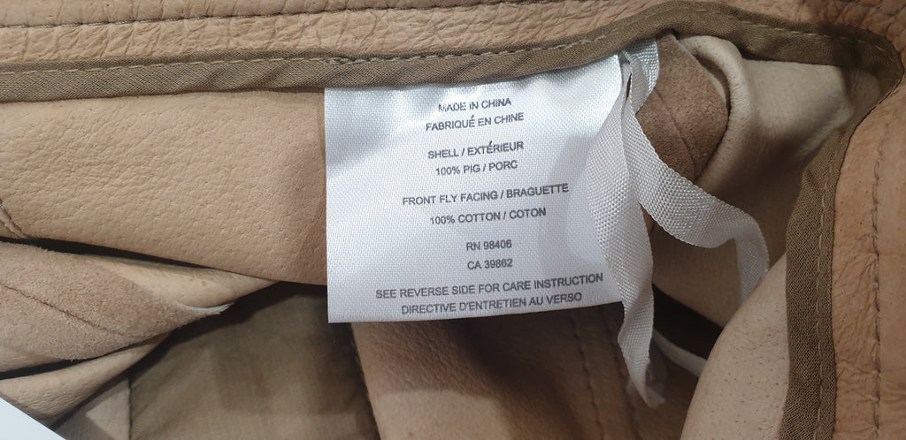 THEORY Women's Sand Suede Leather GERA Wide Leg Culottes Shorts 6 UK10 BNWT