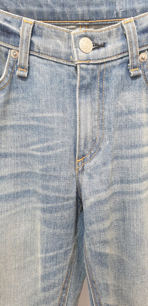 RAG & BONE Pale Blue Cotton Blend Stripe Slim Fit Jeans Trousers Pants Sz:27