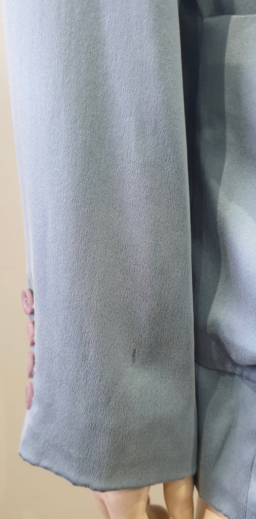 REBECCA TAYLOR Powder Blue Silk Single Breasted Lined Blazer Jacket US10 UK14