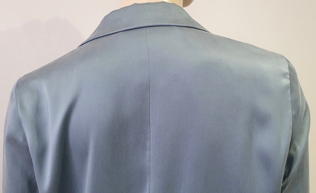 REBECCA TAYLOR Powder Blue Silk Single Breasted Lined Blazer Jacket US10 UK14