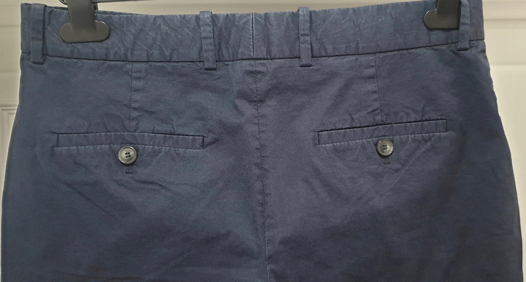 THEORY Women's Navy Blue Cotton Blend Casual Summer Shorts US8 UK12