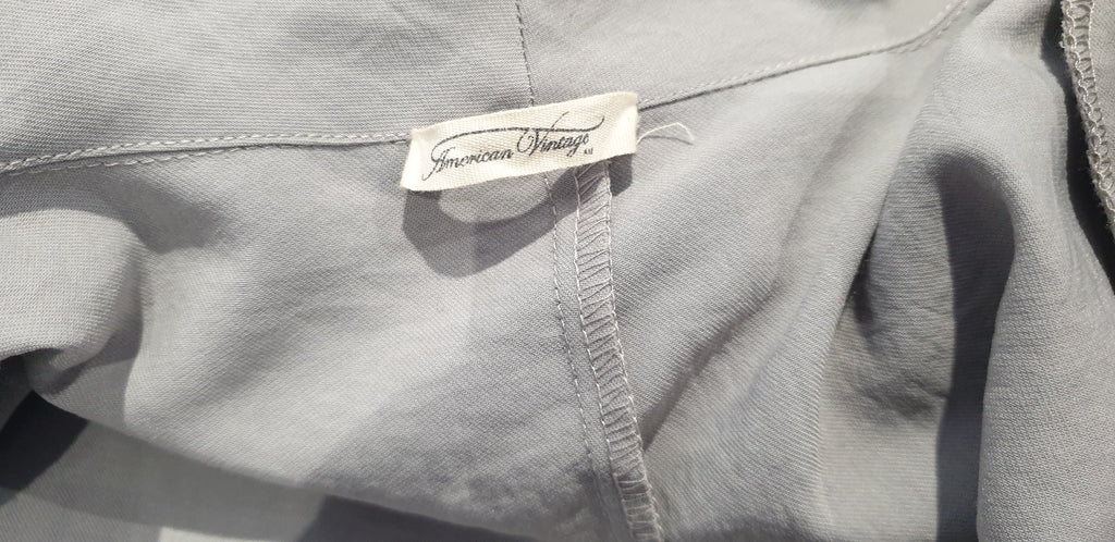 AMERICAN VINTAGE Pale Grey BEAUMONT Long Sleeve Asymmetrical Zipper Jacket S