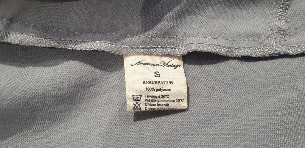 AMERICAN VINTAGE Pale Grey BEAUMONT Long Sleeve Asymmetrical Zipper Jacket S