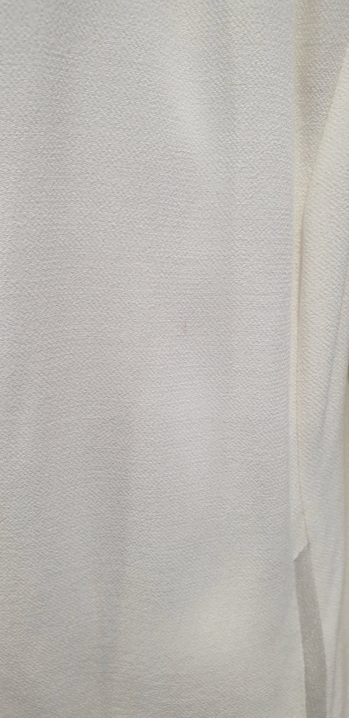 AMERICAN VINTAGE Pearl Cream HOLIESTER Open Front Satin Sheen Trim Jacket M