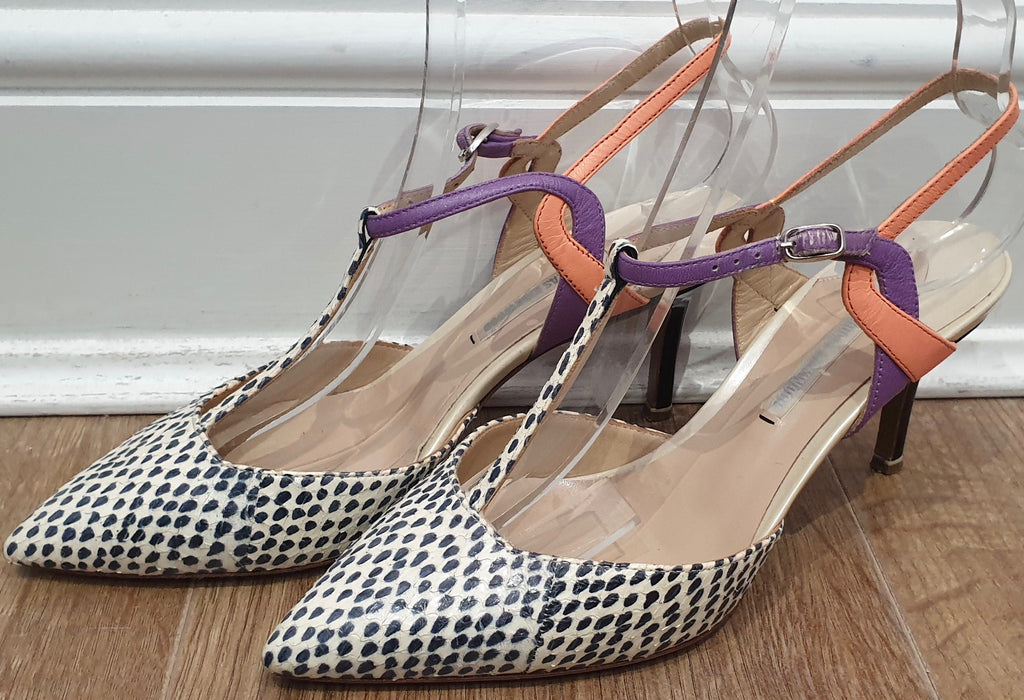 NICHOLAS KIRKWOOD Women's Multi-Colour T-Bar Stiletto Heel Sandals Shoes 36 UK3