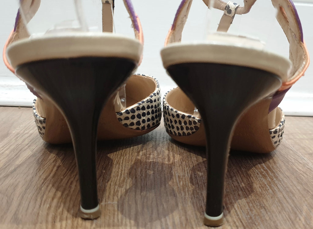 NICHOLAS KIRKWOOD Women's Multi-Colour T-Bar Stiletto Heel Sandals Shoes 36 UK3