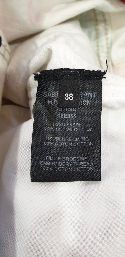 ISABEL MARANT Multi Colour Cotton Floral Printed Broderie Anglais Denim Shorts