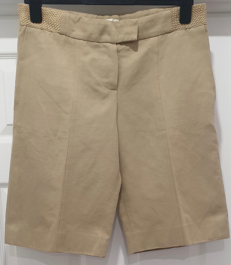 CHLOE Women's Beige Woven Waistband Casual Summer Shorts M/L