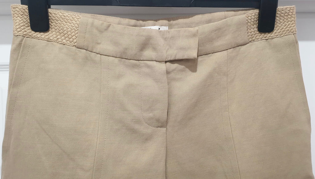 CHLOE Women's Beige Woven Waistband Casual Summer Shorts M/L