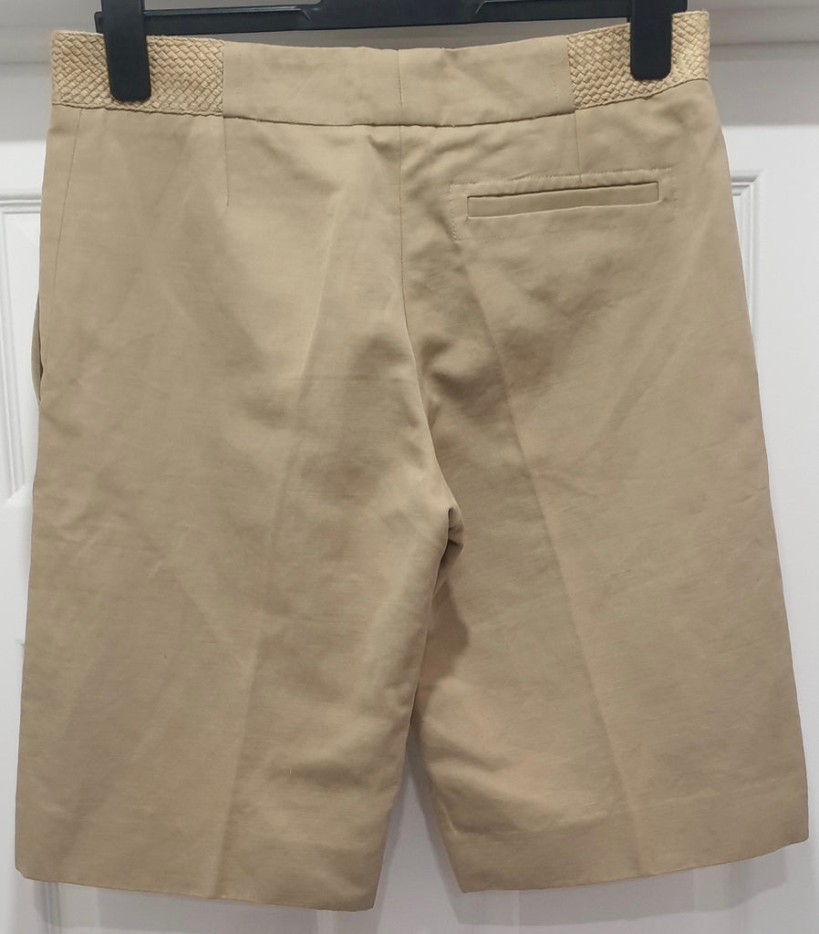 CHLOE Women's Beige Woven Waistband Casual Summer Shorts M/L