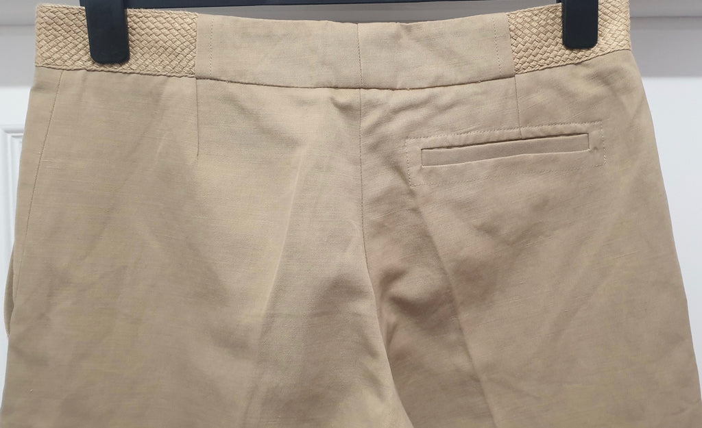 CHLOE Women's Beige Woven Waistband Casual Summer Shorts M/L