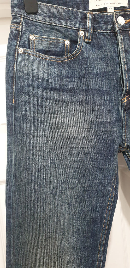 MARC BY MARC JACOBS Blue Denim ANNIE Low Rise BOYFRIEND CROP Jeans Pants 25