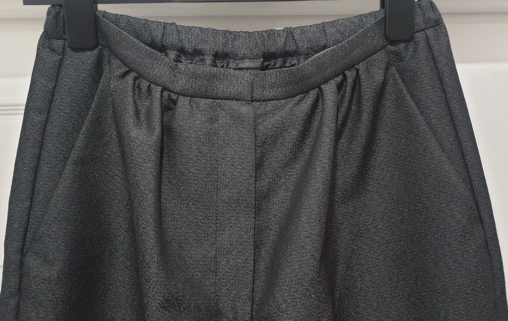 VIKTOR & ROLF Charcoal Grey Elastic Waist Tapered Leg Formal Trousers Pants IT40