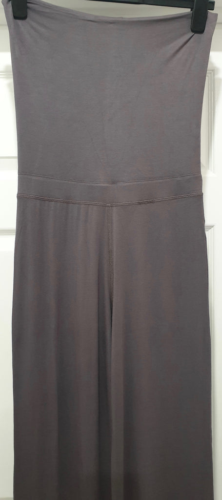 ASQUITH Pebble Grey Bamboo Stretch Jumpsuit Elastic Waist Trousers / Skirt S
