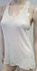 BARBARA BUI White & Cream Mesh Round Neck Racer Rear Lined Vest Tank Top M