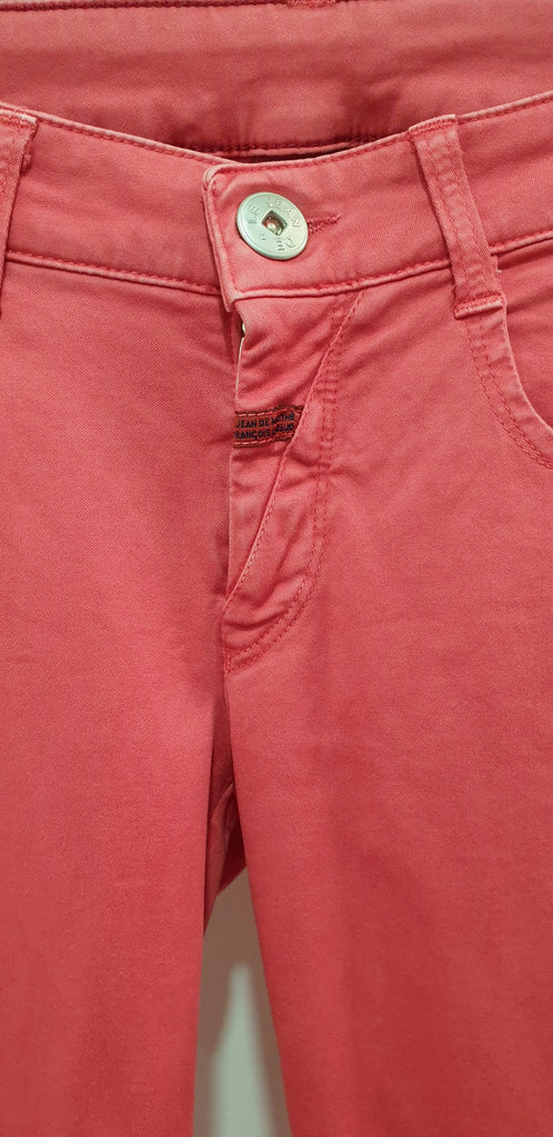 MARITHE & FRANCOIS GIRBAUD Red Cotton Stretch Casual Skinny Fit Trousers Pants