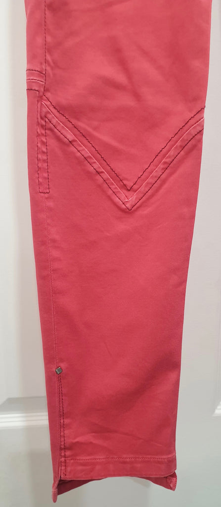 MARITHE & FRANCOIS GIRBAUD Red Cotton Stretch Casual Skinny Fit Trousers Pants