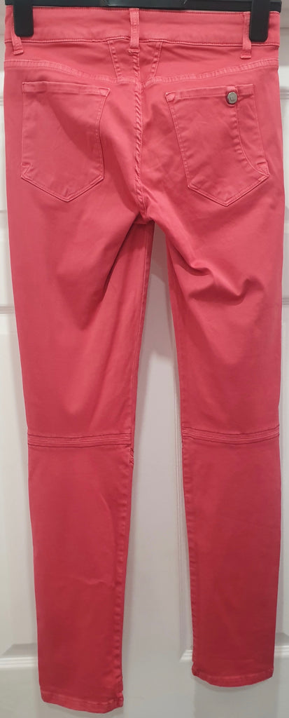MARITHE & FRANCOIS GIRBAUD Red Cotton Stretch Casual Skinny Fit Trousers Pants