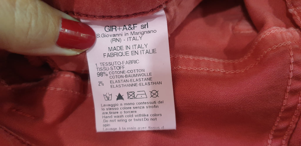 MARITHE & FRANCOIS GIRBAUD Red Cotton Stretch Casual Skinny Fit Trousers Pants