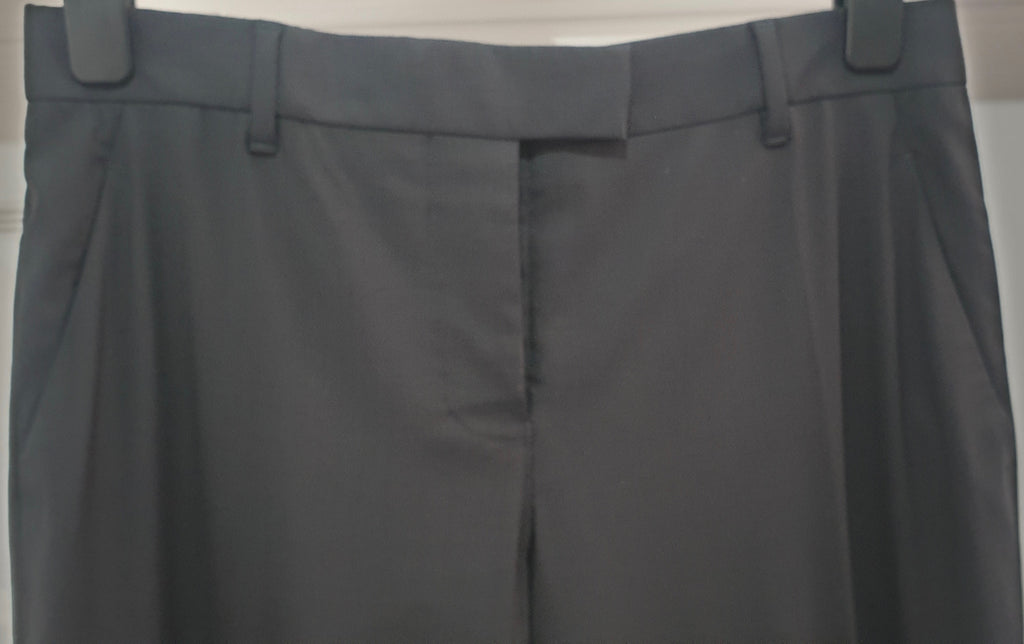 HELMUT LANG Black Wool Stretch Straight Leg Formal Trousers Pants IT42 UK10