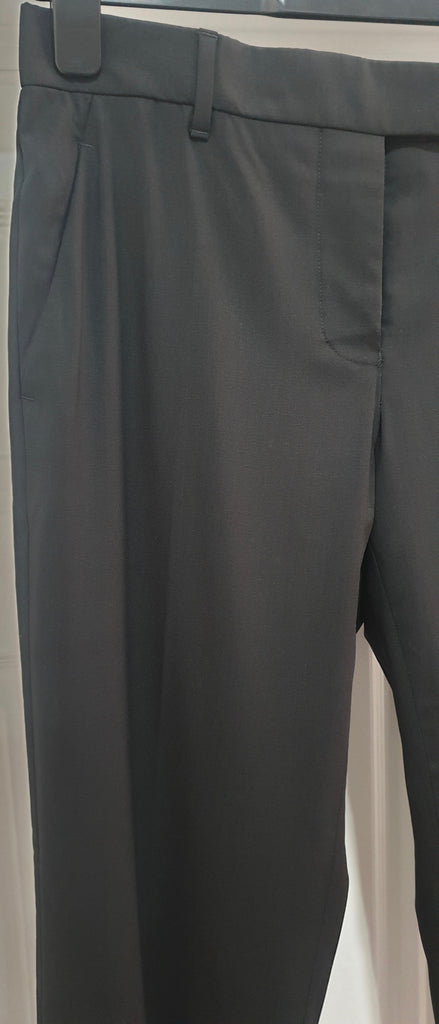 HELMUT LANG Black Wool Stretch Straight Leg Formal Trousers Pants IT42 UK10