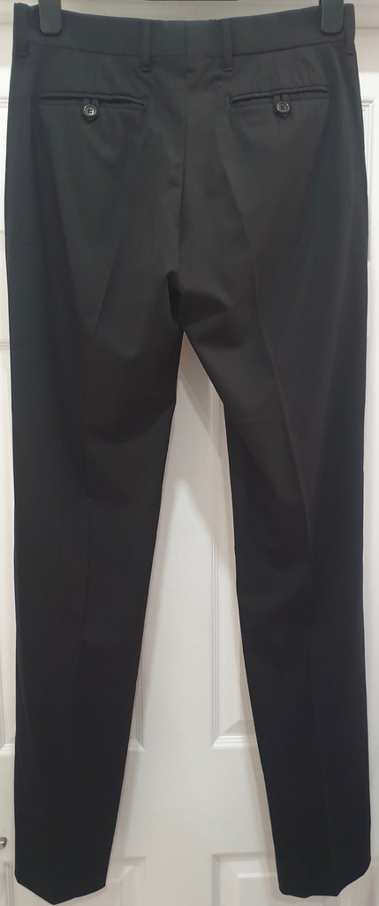 HELMUT LANG Black Wool Stretch Straight Leg Formal Trousers Pants IT42 UK10