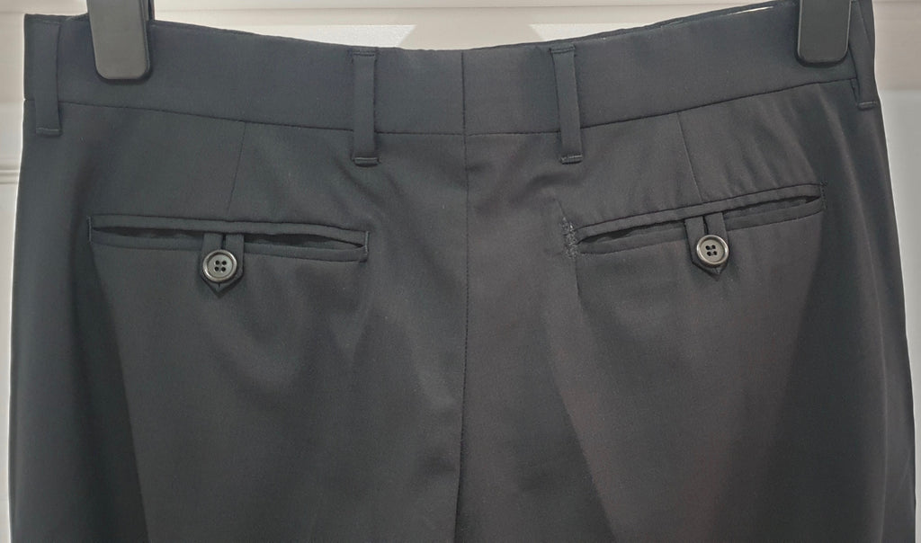 HELMUT LANG Black Wool Stretch Straight Leg Formal Trousers Pants IT42 UK10