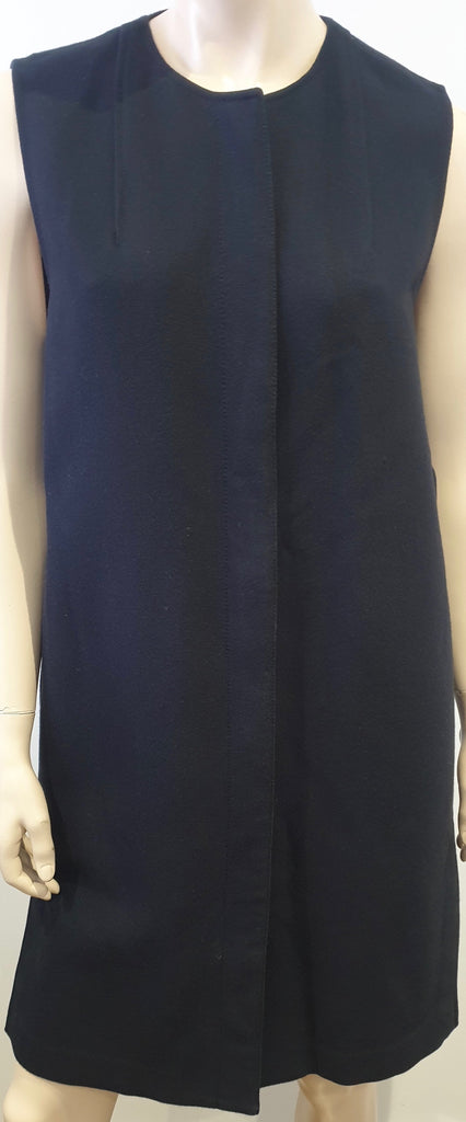 3.1 PHILLIP LIM Midnight Navy Blue Black Cotton Wool Sleeveless Mini Tunic Dress