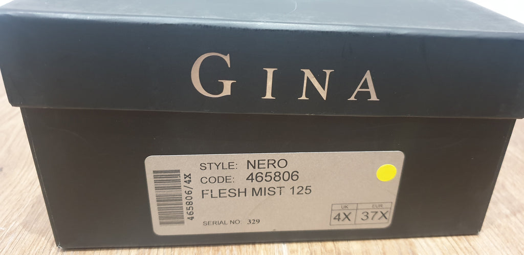 GINA Nude Metallic Leather Peep Toe Platform High Stiletto Evening Sandals Shoes