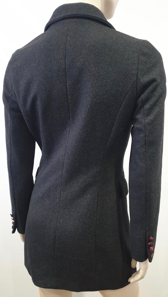 ARROGANT CAT Charcoal Grey Wool Blend Double Breasted Lined Blazer Jacket XS