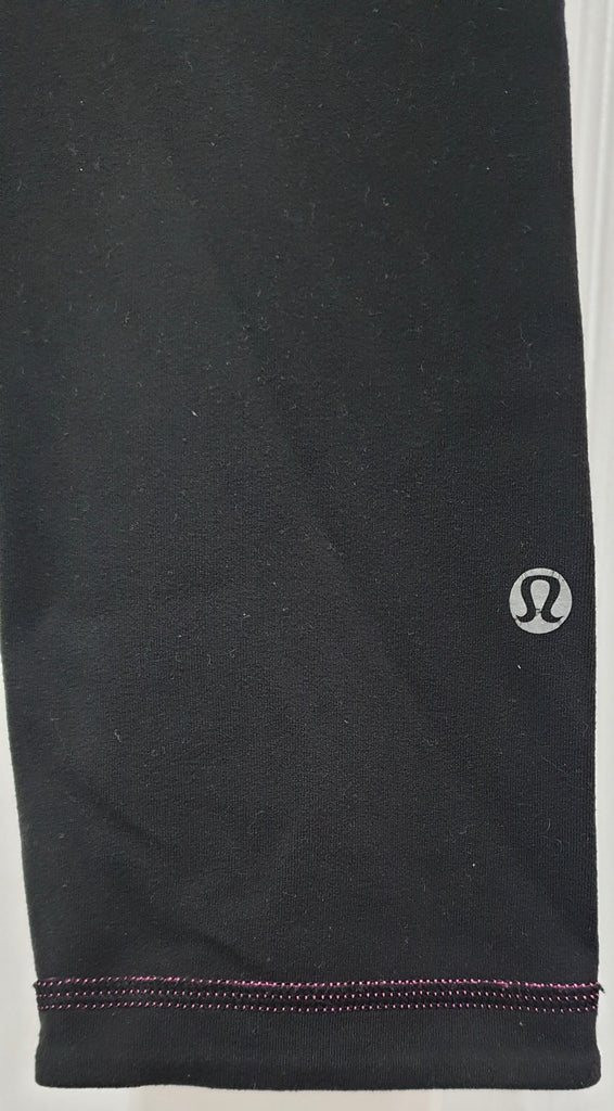 LULULEMON Black & Pink Reversible Activewear Crop Capri Gym Yoga Leggings Pants