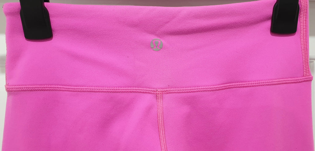 LULULEMON Black & Pink Reversible Activewear Crop Capri Gym Yoga Leggings Pants