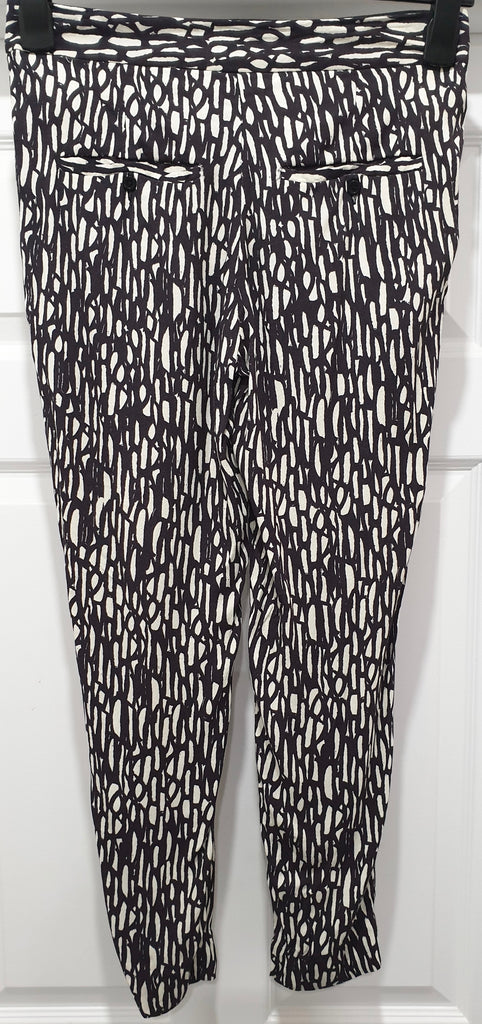 BY MALENE BIRGER Black & White Geometric Print Capri Crop Tapered Trousers Pants