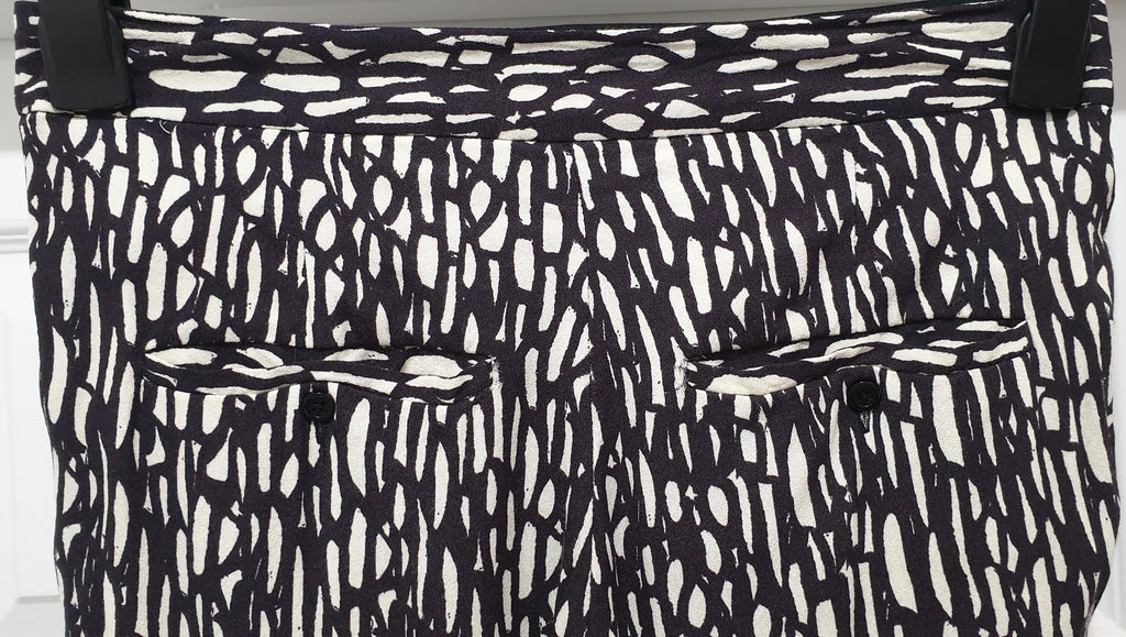BY MALENE BIRGER Black & White Geometric Print Capri Crop Tapered Trousers Pants