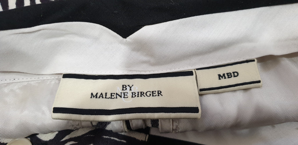 BY MALENE BIRGER Black & White Geometric Print Capri Crop Tapered Trousers Pants