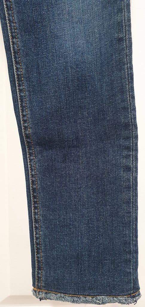 RAG & BONE Blue Cotton Denim Distressed Skinny Crop Capri Jeans Trousers Pants