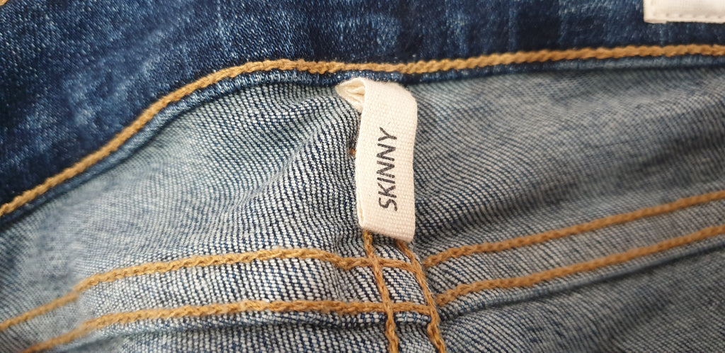 RAG & BONE Blue Cotton Denim Distressed Skinny Crop Capri Jeans Trousers Pants