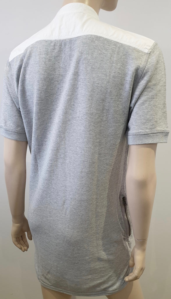 STELLA MCCARTNEY White & Grey Cotton Short Sleeve Casual Jersey Dress 42 UK12