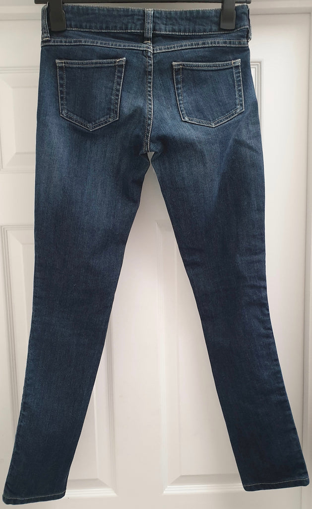 ISABEL MARANT ETOILE Blue Cotton Aztec Trim Slim Leg Jeans Trousers Pants 36 UK8