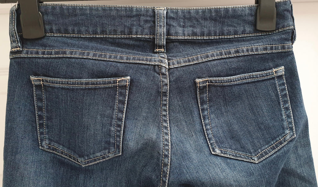 ISABEL MARANT ETOILE Blue Cotton Aztec Trim Slim Leg Jeans Trousers Pants 36 UK8