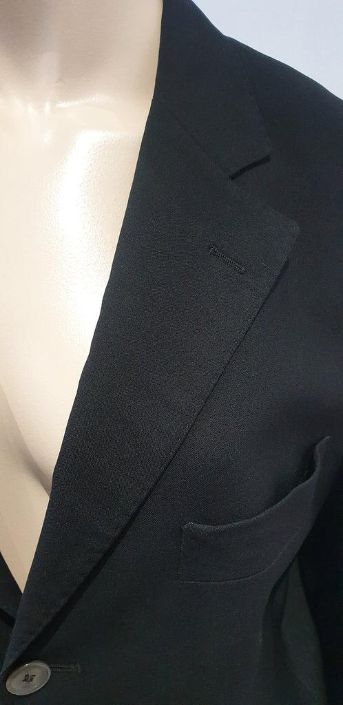 MOSCHINO Menswear Black Virgin Wool Single Breasted Lined Blazer Jacket Sz:50