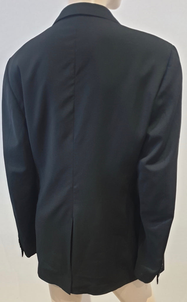 MOSCHINO Menswear Black Virgin Wool Single Breasted Lined Blazer Jacket Sz:50
